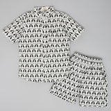 Youmaa-Boys-Printed Cord Set-Collar-Half Sleeves-Twining Shorts -2pc Set-Cotton