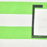 Youmaa Cotton Knit Half Sleeves T-Shirt with Stripe and Pocket - Green