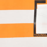 Youmaa Cotton Knit Half Sleeves T-Shirt with Stripe and Pocket - Orange