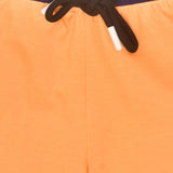 Youmaa- Sporty Elasticated Loose Shorts with Placement Print  ,Soft 100% Cotton Knits -Orange