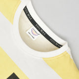 Youmaa Cotton Knit Half Sleeves T-Shirt with Stripe and Pocket - Yellow