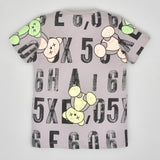 Youmaa- Cartoon Alph Numb Print Tshirt Round Neck Half Sleeves ,Soft 100% Cotton Knits .