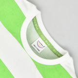 Youmaa Cotton Knit Half Sleeves T-Shirt with Stripe and Pocket - Green