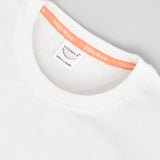 Youmaa-Half Sleeves T-Shirt, with Multi Color Embroidery Soft 100% Cotton Knits -White