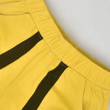 Youmaa- Mustard Comfortable Elasticated Loose Shorts with Tapes ,Soft 100% Cotton