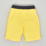 Youmaa- Sporty Elasticated Loose Shorts with Placement Print  ,Soft 100% Cotton Knits -Yellow