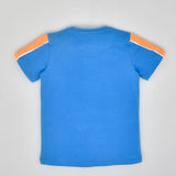 Youmaa- BeCool Print Tshirt Round Neck Half Sleeves Detail In Orange ,Soft 100% Cotton Knits .