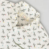 Youmaa-Boys-Printed Cord Set-Collar-Half Sleeves-Yellow Shorts -Pocket Detail-2pc Set-Cotton-White