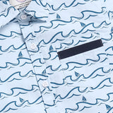 Youmaa Cloud Blue Printed set -Half Sleeves Collared Shirt with  Fashionable Shorts  .100% Soft Cotton