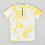 Youmaa-Half Sleeves Abstract Chest Printed T-Shirt,Soft 100% Cotton Knits - Yellow