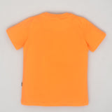 Youmaa-Half Sleeves T-Shirt, with Multi Color Embroidery Soft 100% Cotton Knits -Orange