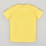 Youmaa-Half Sleeves Alphabetic Print T-Shirt,Soft 100% Cotton Knits - Yellow