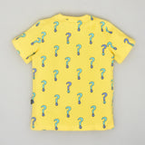 Youmaa-Half Sleeves Printed TShirt ,in Soft 100% Cotton - Yellow