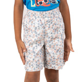 Youmaa-Boys-Shorts-Solid Colour Blocking with Print - Elasticated Contrast -DrawStrings -Regular Length-  in 100% Soft Cotton Knit - All Season Comfortable - Cloud Touch Micro Fibre-Blue