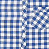 Youmaa 100% Cotton Half Sleeve Checked Collared Shirt Blue