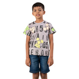 Youmaa- Cartoon Alph Numb Print Tshirt Round Neck Half Sleeves ,Soft 100% Cotton Knits .