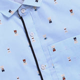 Youmaa Boys Half Sleeves - Shirt With Aop - Blue