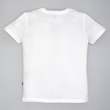 Youmaa 100% Cotton Half Sleeves Round Neck Music On Typographic Printed T-Shirt White