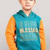 Youmaa 100% Cotton Full Sleeves Big Pocket Typography Printed Hoodie Green