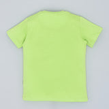 Youmaa-Half Sleeves T-Shirt, with Multi Color Embroidery Soft 100% Cotton Knits -Green