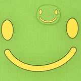 Youmaa 100% Cotton Knit Half Sleeves Smiley Face Printed T-Shirt - Green