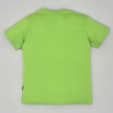 Youmaa 100% Cotton Knit Half Sleeves Smiley Face Printed T-Shirt - Green