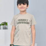 Youmaa 100% Cotton Half Sleeves Typography Printed T-Shirt - Khaki