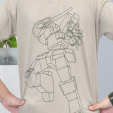 Youmaa 100% Cotton Half Sleeves Typography Printed T-Shirt - Khaki