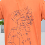 Youmaa 100% Cotton Half Sleeves Typography Printed T-Shirt - Rust