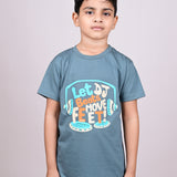 Youmaa 100% Cotton Half Sleeves DJ Beats Musical Graphics Printed T-Shirt - Grey