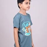 Youmaa 100% Cotton Half Sleeves DJ Beats Musical Graphics Printed T-Shirt - Grey