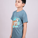 Youmaa 100% Cotton Half Sleeves DJ Beats Musical Graphics Printed T-Shirt - Grey