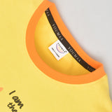 Youmaa-Boys Chest Printed Orange-Half Sleeves Round Neck TShirt -CloudTouch Fibre 100% Cotton Knits -Yellow