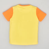 Youmaa-Boys Chest Printed Orange-Half Sleeves Round Neck TShirt -CloudTouch Fibre 100% Cotton Knits -Yellow