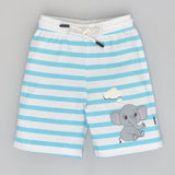 Youmaa-Boys-Loose Striper Elephant Shorts- Elasticated Waist-Regular Length -100%Micro Touch Cloud Fibre Cotton