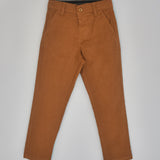 Youmaa Boys -100% Cotton Chinos -Fixed Waist Band - Elasticated -Pockets -RegularLength- Fit- Micro Fibre Cloud Wash Softness-Khakhi