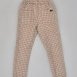 Youmaa Boys -100% Cotton Solid Brown  Colour Chinos -Fixed Waist Band - Elasticated -Pockets -RegularLength- Fit- Micro Fibre Cloud Wash Softness-Brown