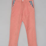 Youmaa Boys -100% Cotton coudroy Textured Chinos -Fixed Waist Band - Elasticated -Pockets -RegularLength- Fit- Micro Fibre Cloud Wash Softness-Pink