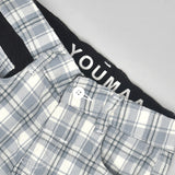 Youmaa Boys -100% Cotton Checks Textured Chinos -Fixed Waist Band - Elasticated -Pockets -RegularLength- Turn Up Fit- Micro Fibre Cloud Wash Softness-Grey