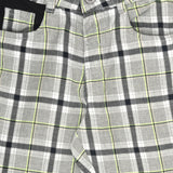 Youmaa Boys -100% Cotton Checks Textured Chinos -Fixed Waist Band - Elasticated -Pockets -RegularLength- Turn Up Fit- Micro Fibre Cloud Wash Softness-Green