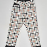 Youmaa Boys -100% Cotton Checks Textured Chinos -Fixed Waist Band - Elasticated -Pockets -RegularLength- Turn Up Fit- Micro Fibre Cloud Wash Softness-Orange