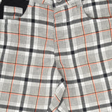 Youmaa Boys -100% Cotton Checks Textured Chinos -Fixed Waist Band - Elasticated -Pockets -RegularLength- Turn Up Fit- Micro Fibre Cloud Wash Softness-Orange