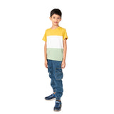 Youmaa-Boys-Pastel Cool Summer Colours-Round Neck-Half Sleeves Tshirt-100%Micro Touch Cloud Fibre Cotton Knit-Mustard