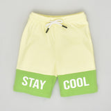 Youmaa-Boys-Shorts-Stay Cool Print - Border Shorts- Elasticated-DrawStrings -Half-Knee Length-  in 100% Soft Knit Cotton - All Season Comfortable - Cloud Touch Micro Fibre-Green