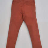 Youmaa Boys -100% Cotton Chinos -Fixed Waist Band - Elasticated -Pockets -RegularLength- Fit- Micro Fibre Cloud Wash Softness-Rust