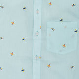 Youmaa Cotton Half Sleeves Helicopter Printed Shirt & Shorts - Light Blue